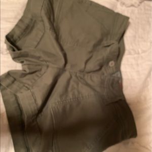 Green Jean shorts
